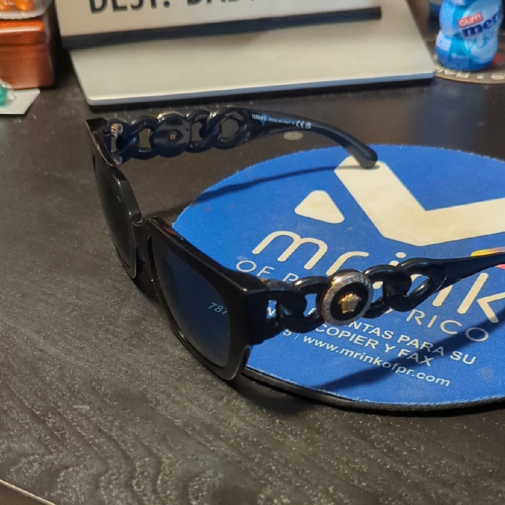 Versace Black Sunglasses with Gold Accent